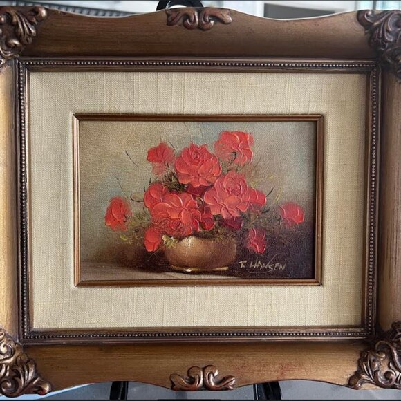 Original Floral Botanical Oil Painting by T. Hansen - Picture 2 of 7